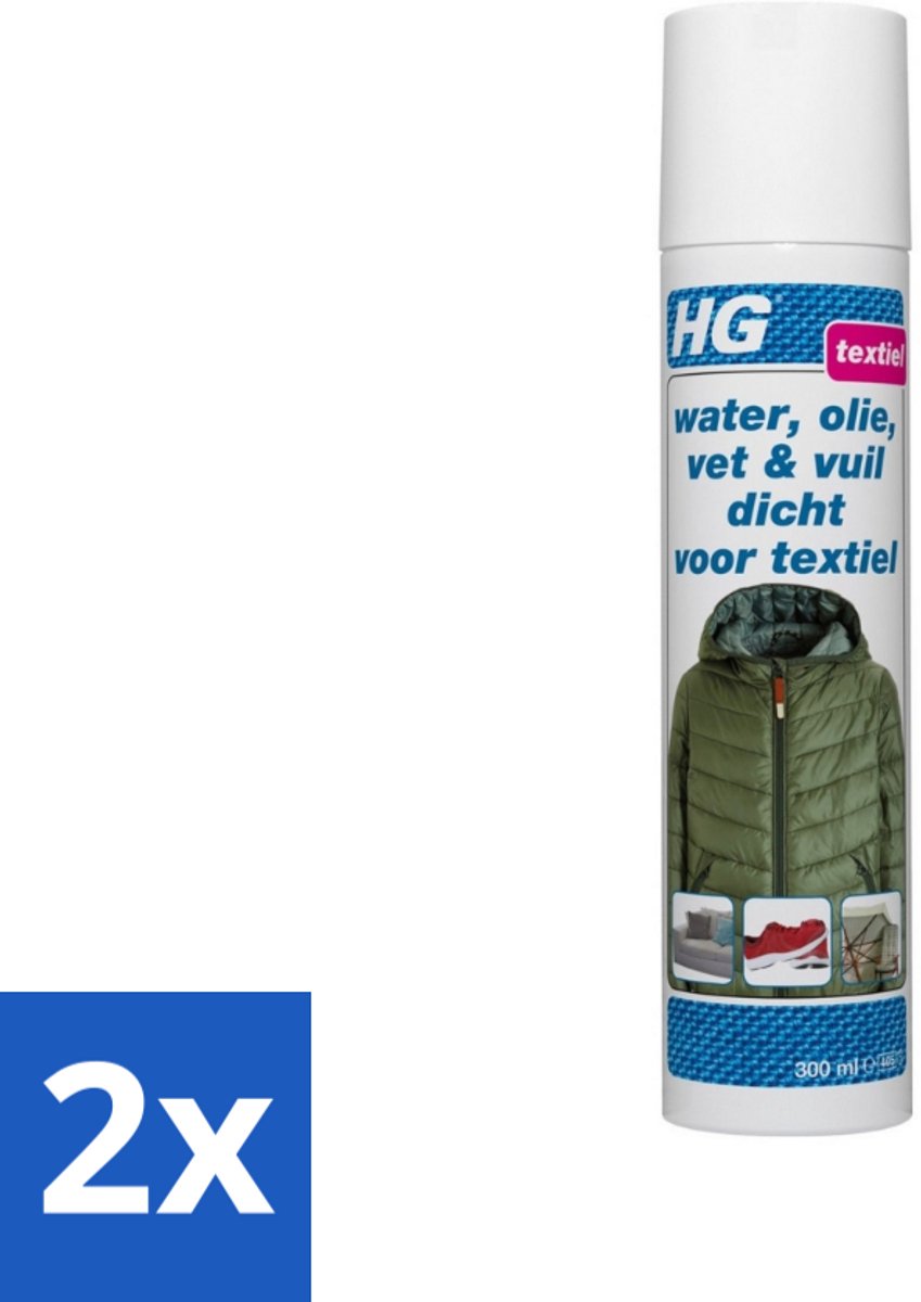 HG - Wasruimte - 4 In 1 Beschermer Voor Textiel - Sterke Waterafstotende Werking - 300 ml - Voordeelverpakking - 2 stuks