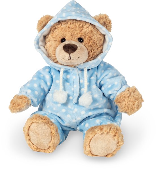 Hermann Teddy Knuffel Beer met Pyjama Blauw van Hermann Teddy — afbeelding 2