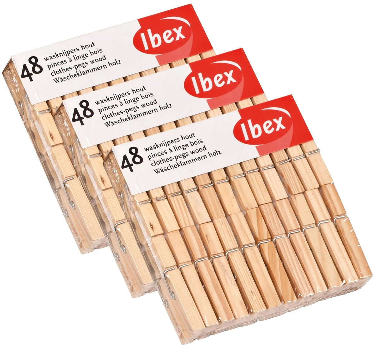 Goedkoopste Wasknijpers - 48x - hout - knijpers - wasspelden - wasgoed ophangen