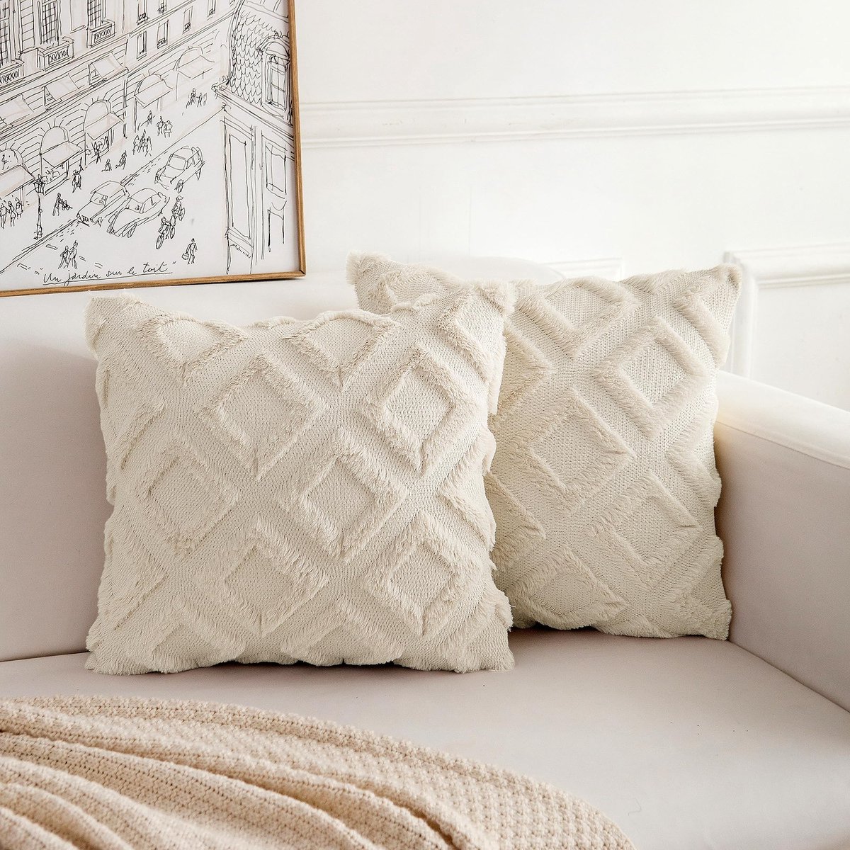 My Ninki ® Stijlvolle Boho Kussensloop Set van 2 voor Sfeervolle Interieurs 45x45 cm beige
