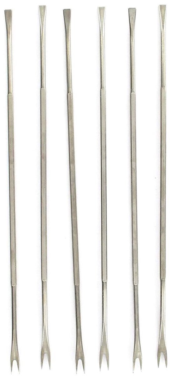 Set van 6 schaaldiervorken van roestvrij staal 18,5 cm Fackelmann