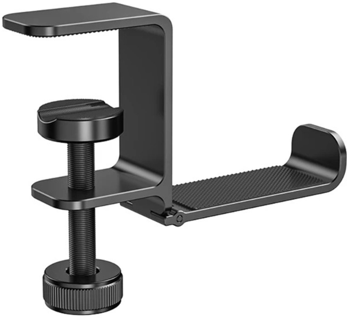 WiseGoods Premium Koptelefoon Organizer Uitklapbaar - RVS - Headset Hanger - Bureau Accessoires - Hoofdtelefoon Houder - Zwart