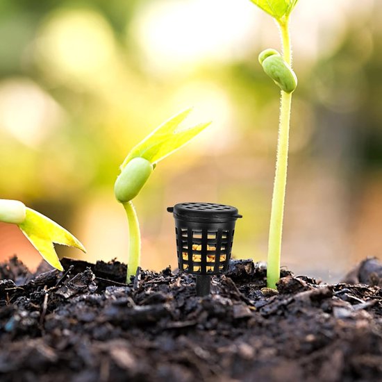 25 stuks meststof manden met deksel - draagbare plastic tuin meststof manden - voor langzaam en getimed vrijkomende meststof - voor vetplanten, orchideeën, bonsai - zwart van Esie Houzie — afbeelding 3