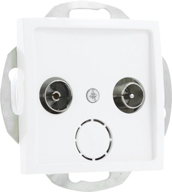 Prise murale intégrée Smartwares S2 - Radio / TV - Blanc polaire