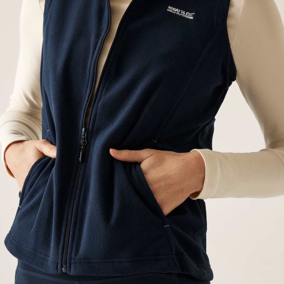 Bodywarmer Hiking Dames Waterdicht Ademend Lichtgewicht — afbeelding 11