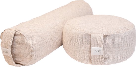 Pakket bolster en meditatiekussen - jute
