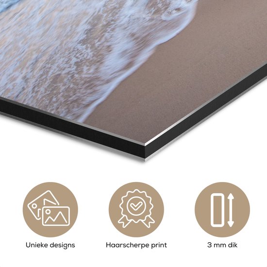 Aluminium schilderij 180x120 cm - Wanddecoratie metaal - Strand - Zee - Pastel - Metalen muurdecoratie woonkamer - Decoratie industrieel - Foto op dibond - Industriële accessoires slaapkamer