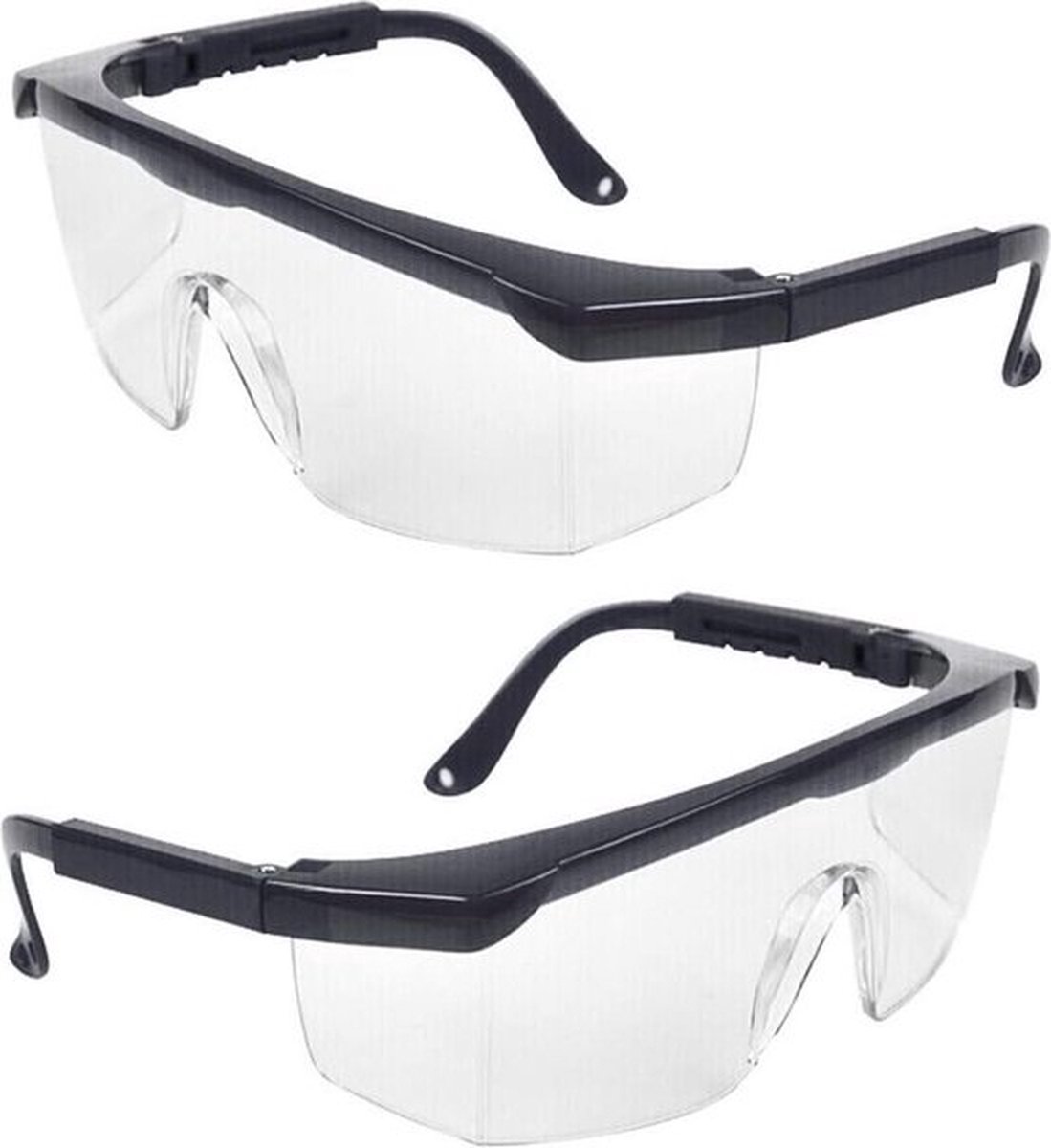 Veiligheidsbril Anti-condens Blauw Frame UV-bescherming PC-lenzen Dikkere Lenzen Buitenactiviteiten Zwart - 2 Stuks Kinderen Volwassenen