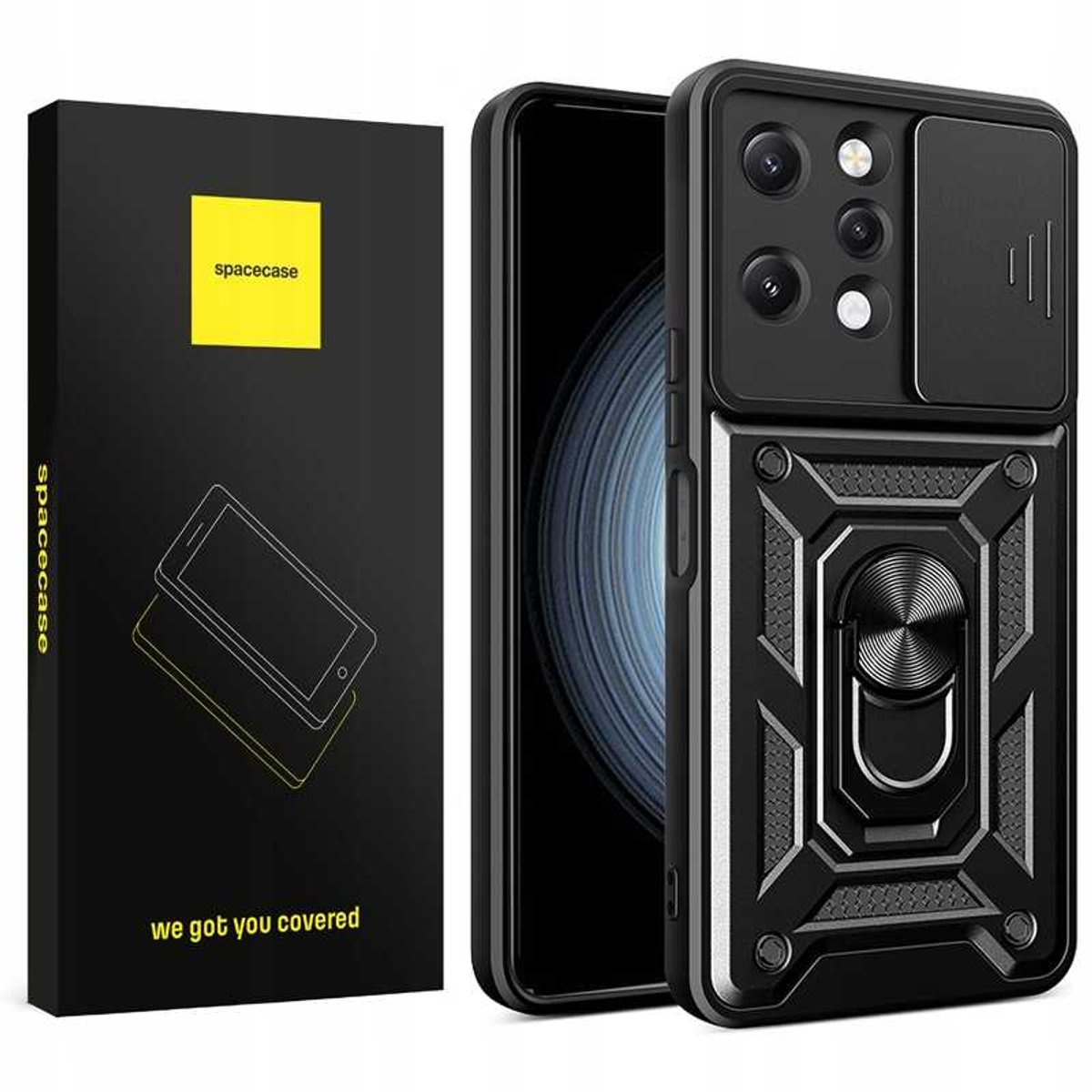 Spacecase Case Cover Voor Xiaomi Redmi 12 4G Zwart