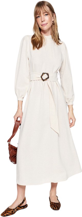 Trendyol Robe trapèze à manches standard et col montant pour femme