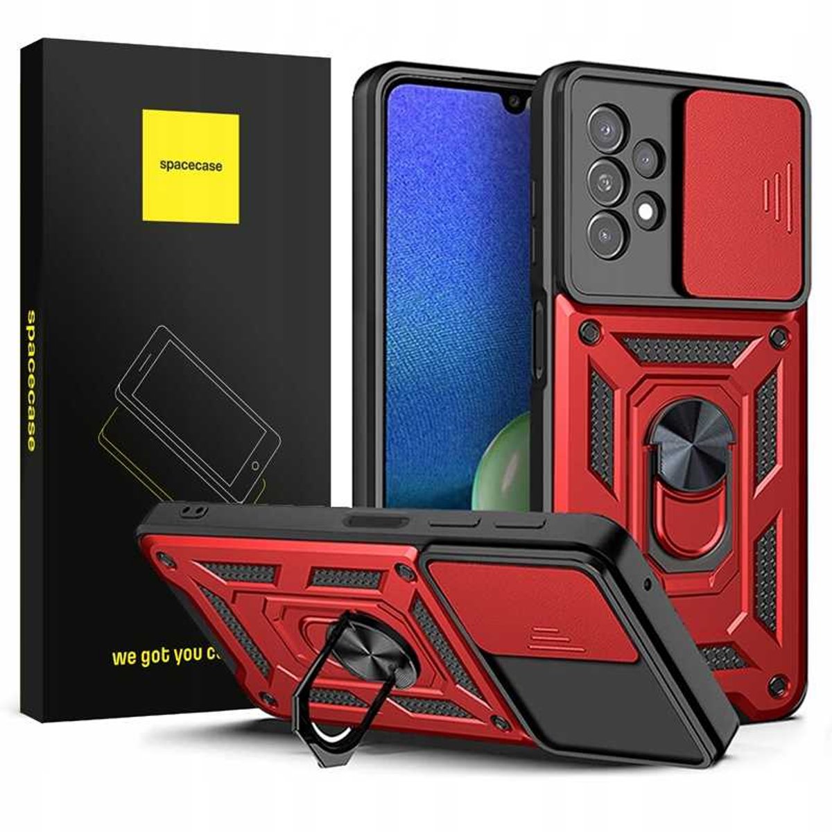 Spacecase Case Case Voor Samsung Galaxy A13 4G Rood