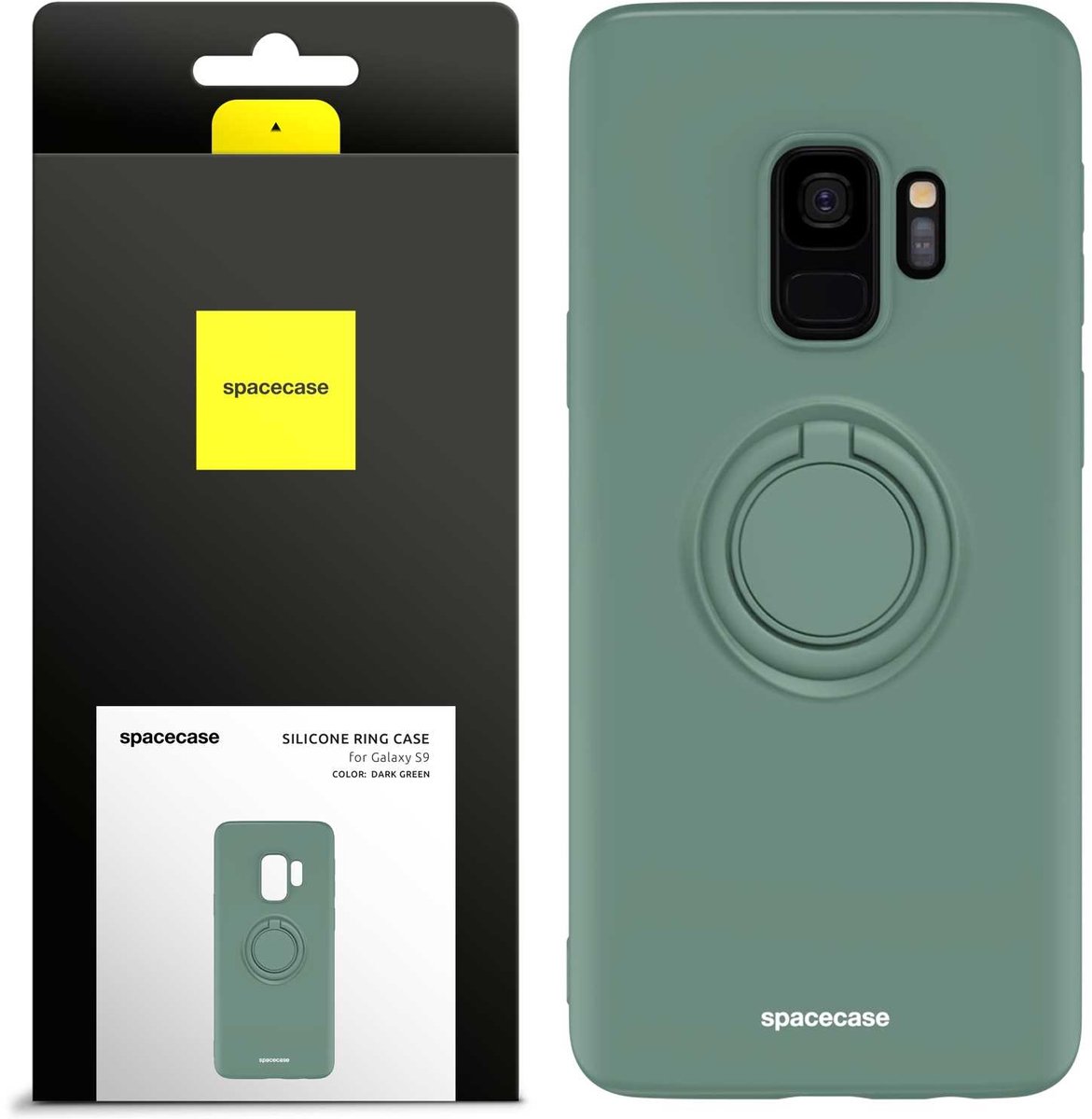 Spacecase Siliconen Case Ring Voor Galaxy S9 Donkergroene Cover