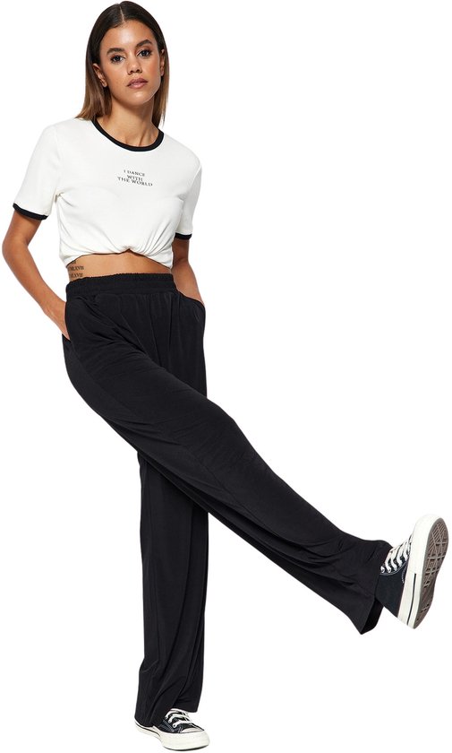 Pantalon large à taille régulière Trendyol