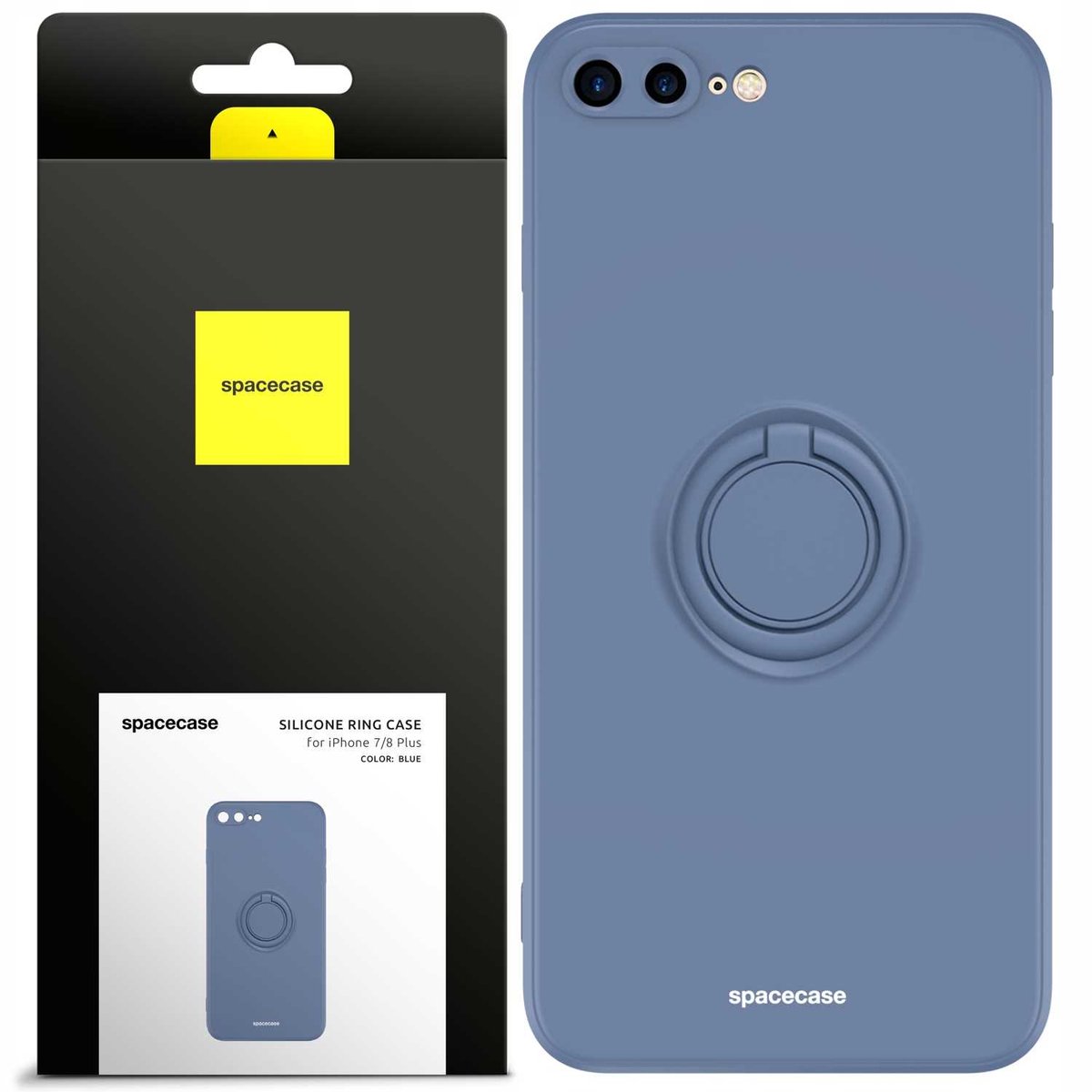 Spacecase Siliconen Ringhoesje Voor Iphone 7 8 Plus Hoesje Blauw