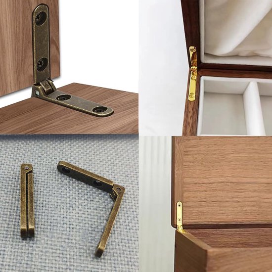 Garosa 2 stuks zinken scharnieren, ronde randen, 180° klaptafel, voor meubels, keuken, slaapkamer, 80x30x2,2mm