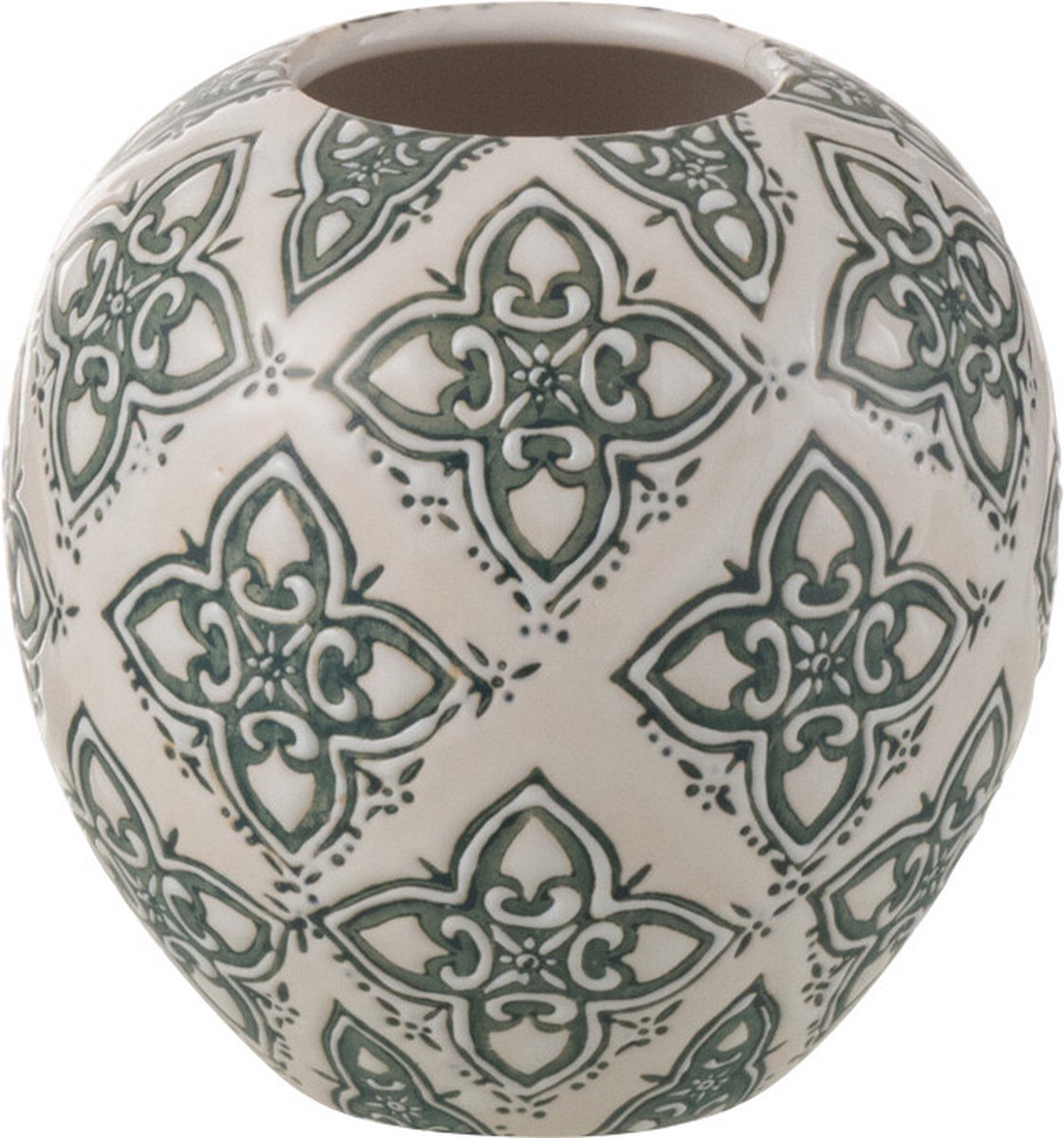 J-Line vaas Kousa Bal - porselein - blauw/wit - Ø 11 cm Multi