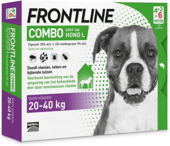 Frontline Combo - Anti Vlooien- en Tekenmiddel - L - 20-40 kg - 6st