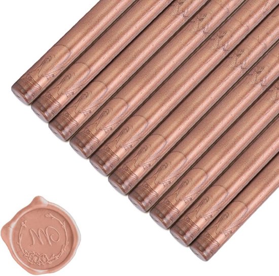 Amtol 10 stuks cyaan gouden afdichtingswax sticks voor wax zegel stempel, zegellak sticks voor lijmpistool, geweldig voor huwelijksuitnodigingen, wijnpakketten, kaarten enveloppen, geschenkverpakking cyaan goud