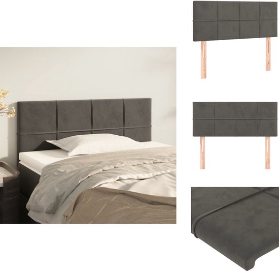 Hoofdborden 2 st 100x5x78/88 cm stof lichtgrijs | -nl