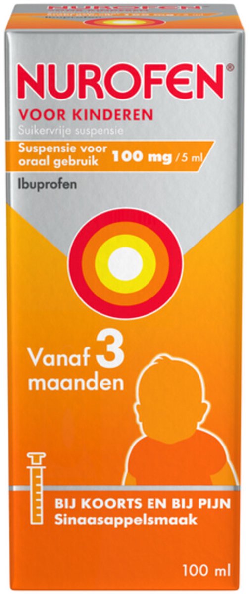 Goedkoopste Nurofen Suspensie Voor Kinderen Suikervrij 100mg/5ml - 1 x 100 ml