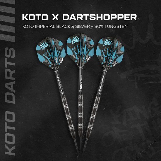 KOTO - Imperial - 23 G - Zwart & Zilver - Dartpijlen - 80% Tungsten van KOTO — afbeelding 3