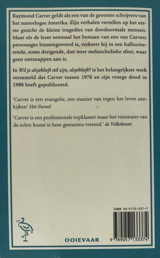 Achterkant van het boek 'Wil je alsjeblieft stil zijn, alsjeblieft?' met tekst en ISBN-streepjescode.