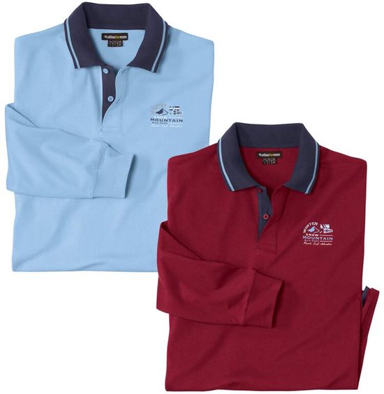 ATLAS FOR MEN - Set van 2 polo’s Mountain - Heren - Verkrijgbaar in grote maten - 3XL