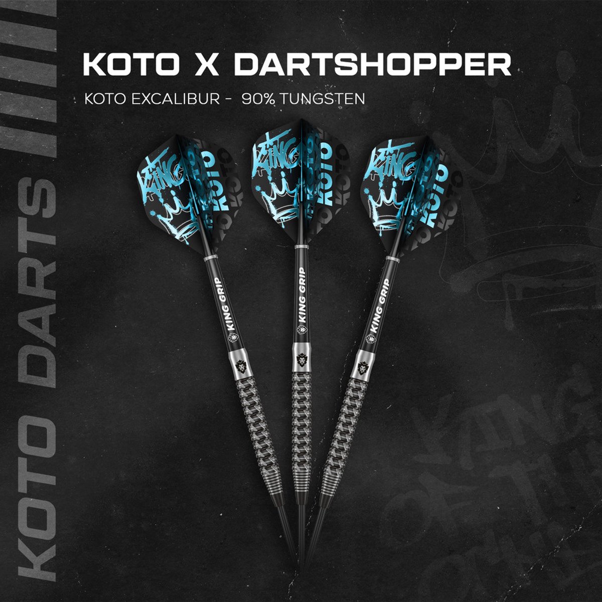 KOTO - Excalibur 90% Darts 23 Gram - Zwart & Zilver