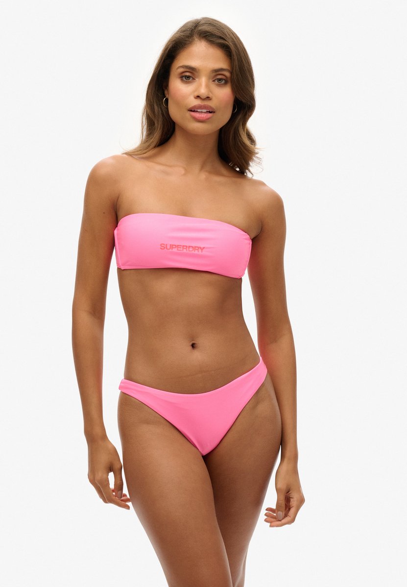 Superdry Braziliaans bikinibroekje met logo - Dames - Badpakken paparazzi pink