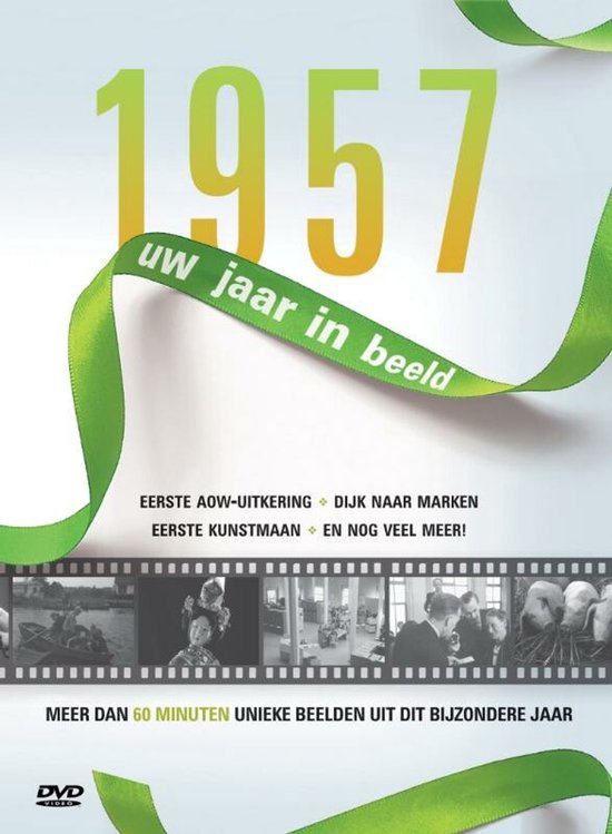 1957 uw jaar in beeld, met beelden uit dat jaar, zoals de eerste AOW-uitkering, kunstenaars en meer.