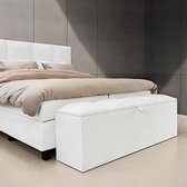 Beddenscout24 Boxspringbed - 140x200 cm - Wit - Isabella Inclusief cm matras en topper