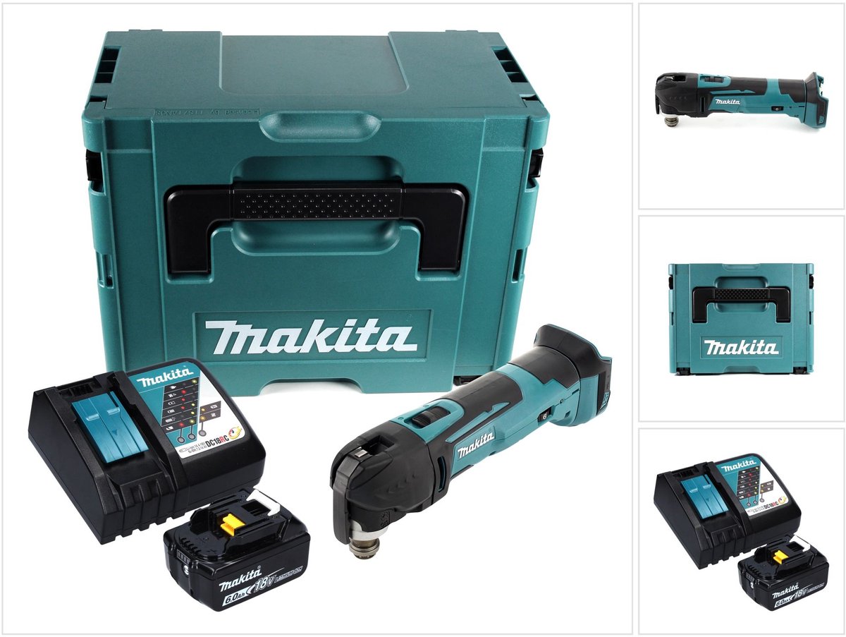 Makita DTM 51 RG1J accu-oscillator 18 V + 1x accu 6,0 Ah + oplader + Makpac