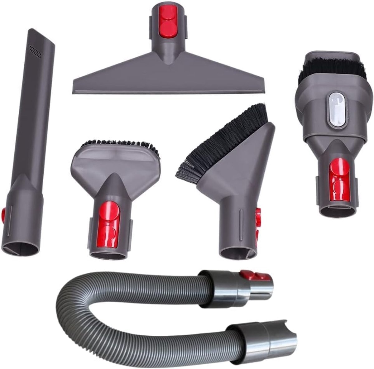 San Marque Vervangingsset Accessoires geschikt voor Dyson Stofzuigers - 6-delige Kit met Slangverlenging voor Dyson V7, V8, V10, V11, V15 | Perfecte Pasvorm en Grondig Schoonmaken Zwart