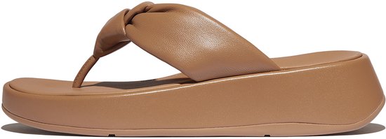 FitFlop F- Sandales à plateforme en cuir souple Mode Knot MARRON - Taille 41