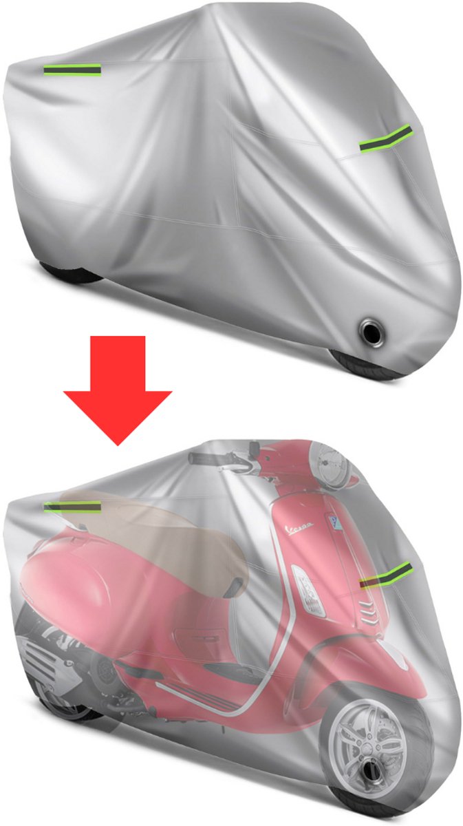 ApexArte® Motorhoes Waterdicht Buiten - Scooterhoes - Universeel - Zilver