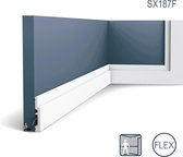 Plint Orac Decor SX187F MODERN HIGH LINE multifunctionele plint flexibele lijst sierlijst modern design wit 2 m