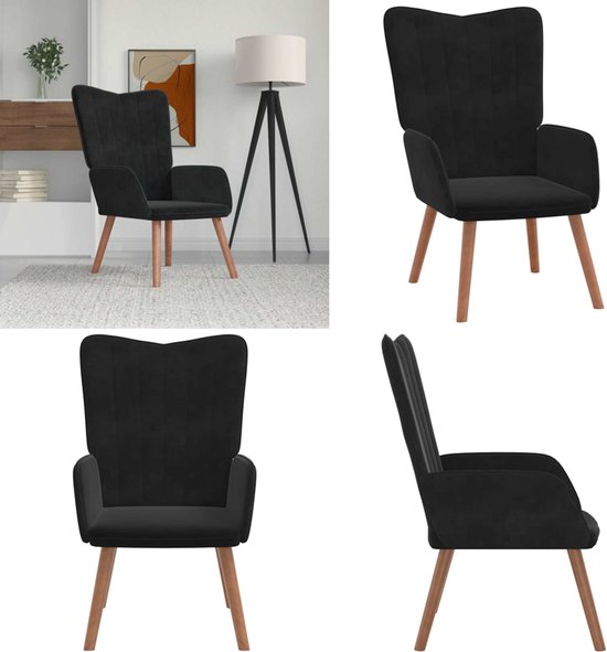 Merax Verstelbaar Relaxfauteuil - Relax Stoel - Leder - Leer - Relaxstoel - Zwart