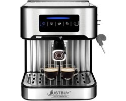 Espresso Koffiemachine, Compact Ontwerp, Melkopschuimfunctie, Lichtgrijs