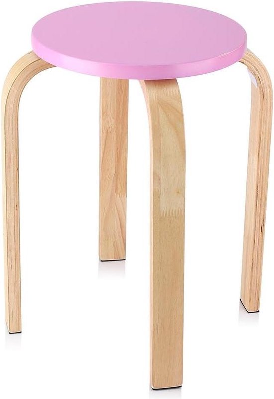 Sgabello Impilabile In Legno Tondo Per Bagno E Doccia - Sedia Da Pall Antiscivolo Casa 455 30 Cm