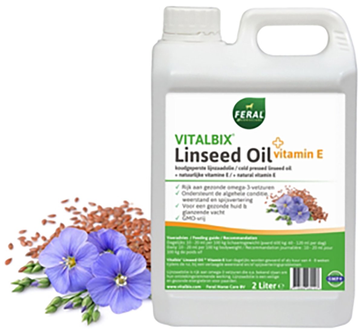 Vitalbix Lijnzaadolie + Vitamine E - 2 Liter