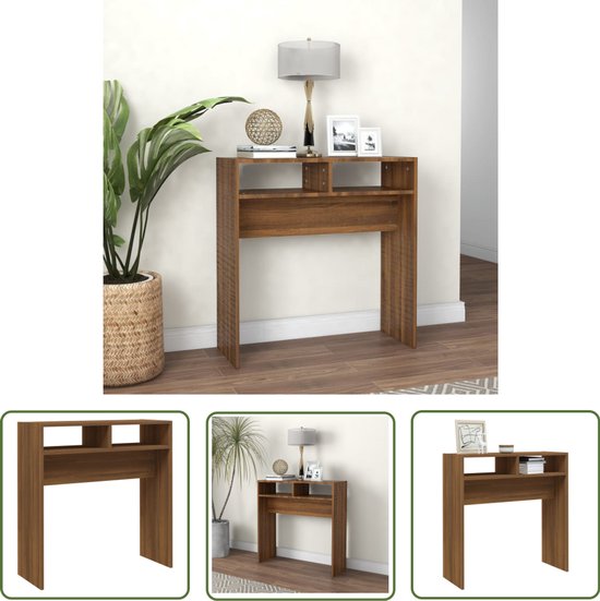 vidaXL Wandtafel Industriële Stijl - Massief mangohout en ijzer - 110 x 35 x 78 cm
