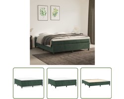 vidaXL - Boxspring - bed - 180x200 - cm - fluweel - donkergroen