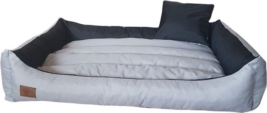 dogsfavorite, Hondenbed Starter Visco van kunstleer, hondenkussen, orthopedisch, 110 x 80 cm, donkergrijs