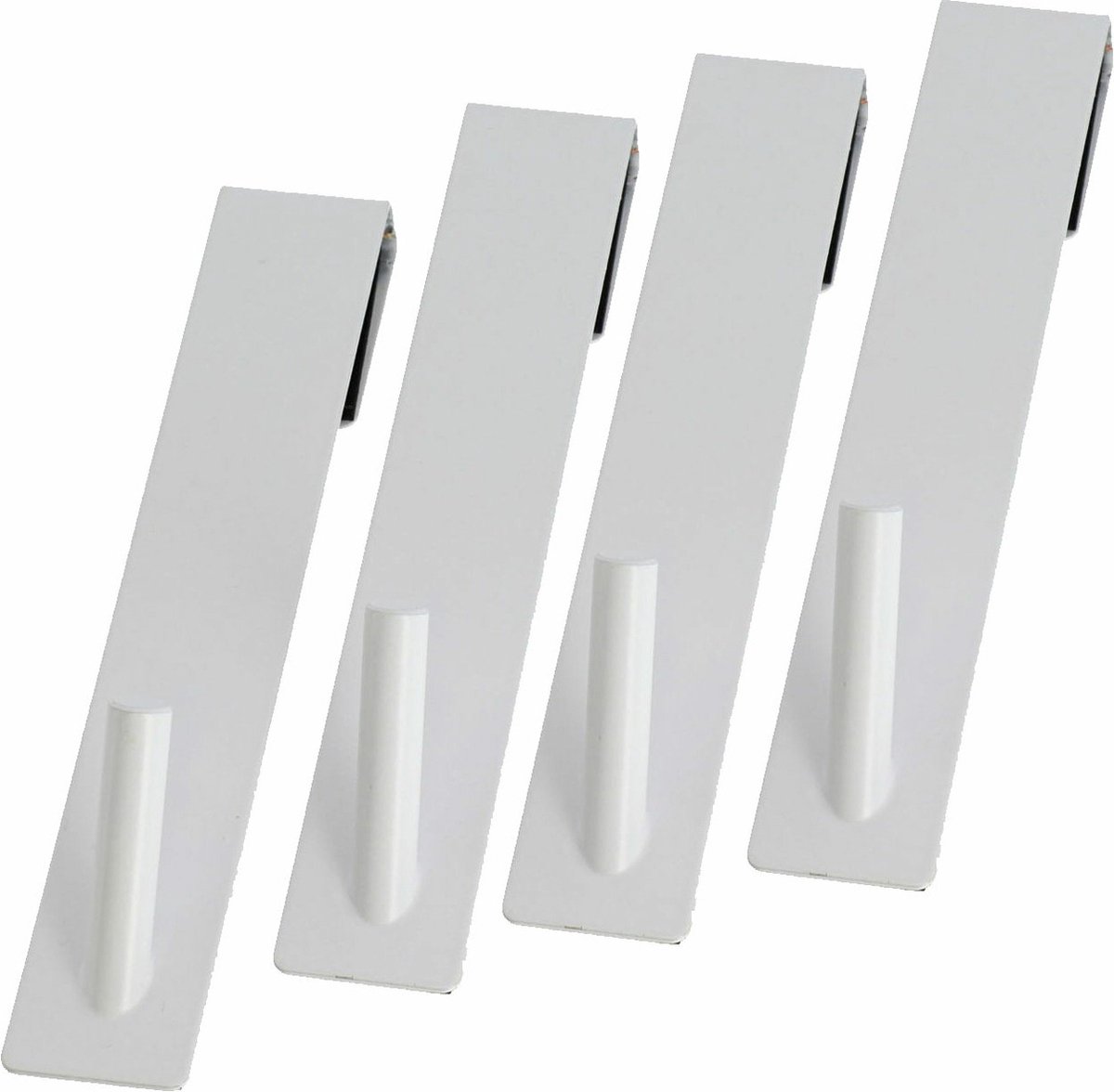 Tendance Douchehaken - 4x stuks - wit - metaal - douchecabine / douchewand haak - 18 cm -
