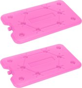 3x stuks koelelementen 400 ml 14 x 25 cm roze - Koelblokken/koelelementenen voor koeltas/koelbox
