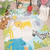 Kindervloerkleed - Jungle Leeuw Multicolor 80x150cm