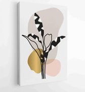 Botanical and gold abstract wall arts vector collection. 4 - Moderne schilderijen – Vertical – 1880158294 - 40-30 Vertical