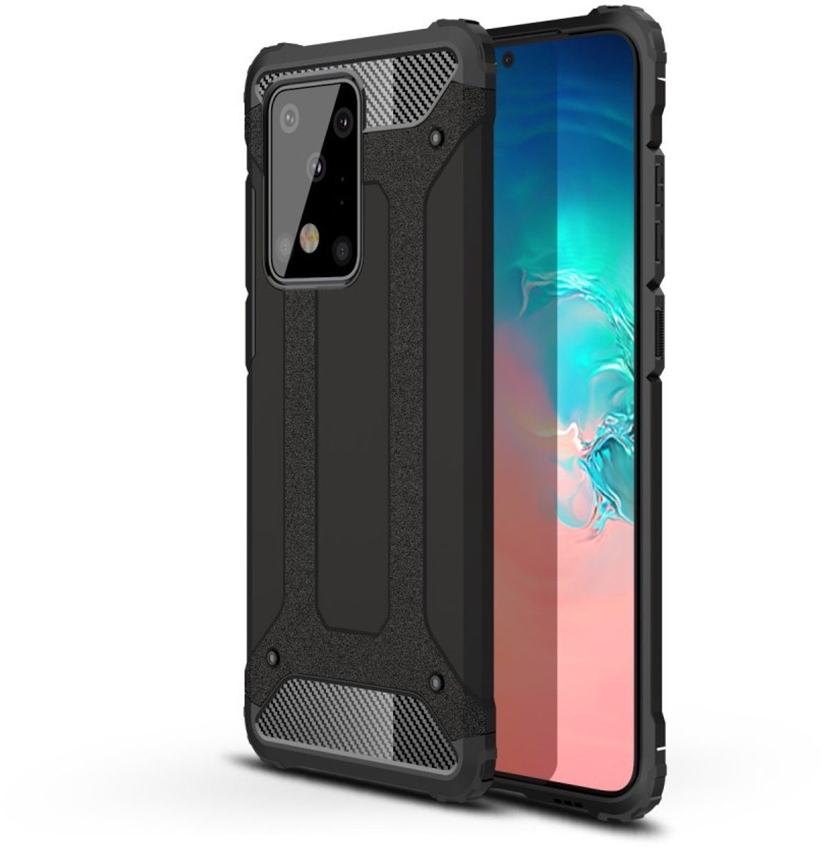 Lunso - Armor Guard hoes - Geschikt voor Samsung Galaxy S20 Ultra - Zwart