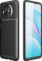 Mobigear Racing Backcover Hoesje - Geschikt voor Xiaomi Mi 10T Lite - Gsm case - Zwart