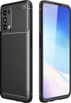 Oppo Find X3 Neo Hoesje - Mobigear - Racing Serie - TPU Backcover - Zwart - Hoesje Geschikt Voor Oppo Find X3 Neo